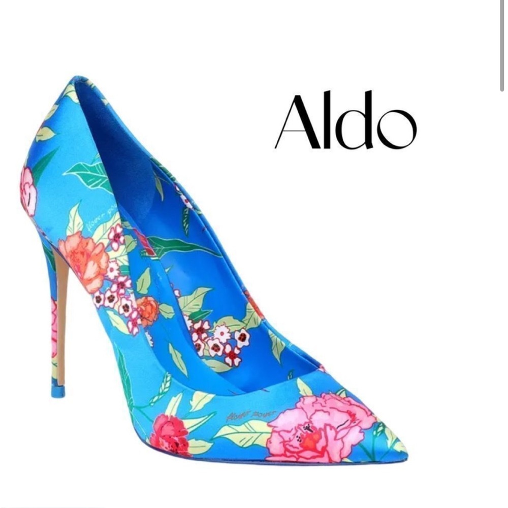Aldo Women's Floral Blue Stiletto Heels